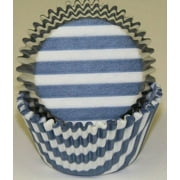Blue and White Stripe Cupcake Liners - Baking Cups -50pack
