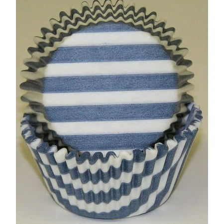Blue and White Stripe Cupcake Liners - Baking Cups -50pack