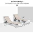 thumbnail image 4 of PURPLE LEAF Patio Chaise Lounge Chair Set Outside Aluminum Plastic Stackable Tanning Outdoor Lounger with Side Table for Pool Sunbathing Beach Deck Outside, Khaki, 4 of 8