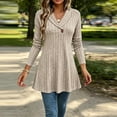 thumbnail image 4 of CHGBMOK Women's Plus Size Sweaters Fall Long Sleeve Ribbed Knit Tunic Tops Lightweight V Neck Pullover Shirts, 4 of 9