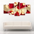 thumbnail image 2 of Cuadro abstracto rojo y dorado moderno juego de 5 piezas 150x80 cm ideal para sala o recibidor, 2 of 5