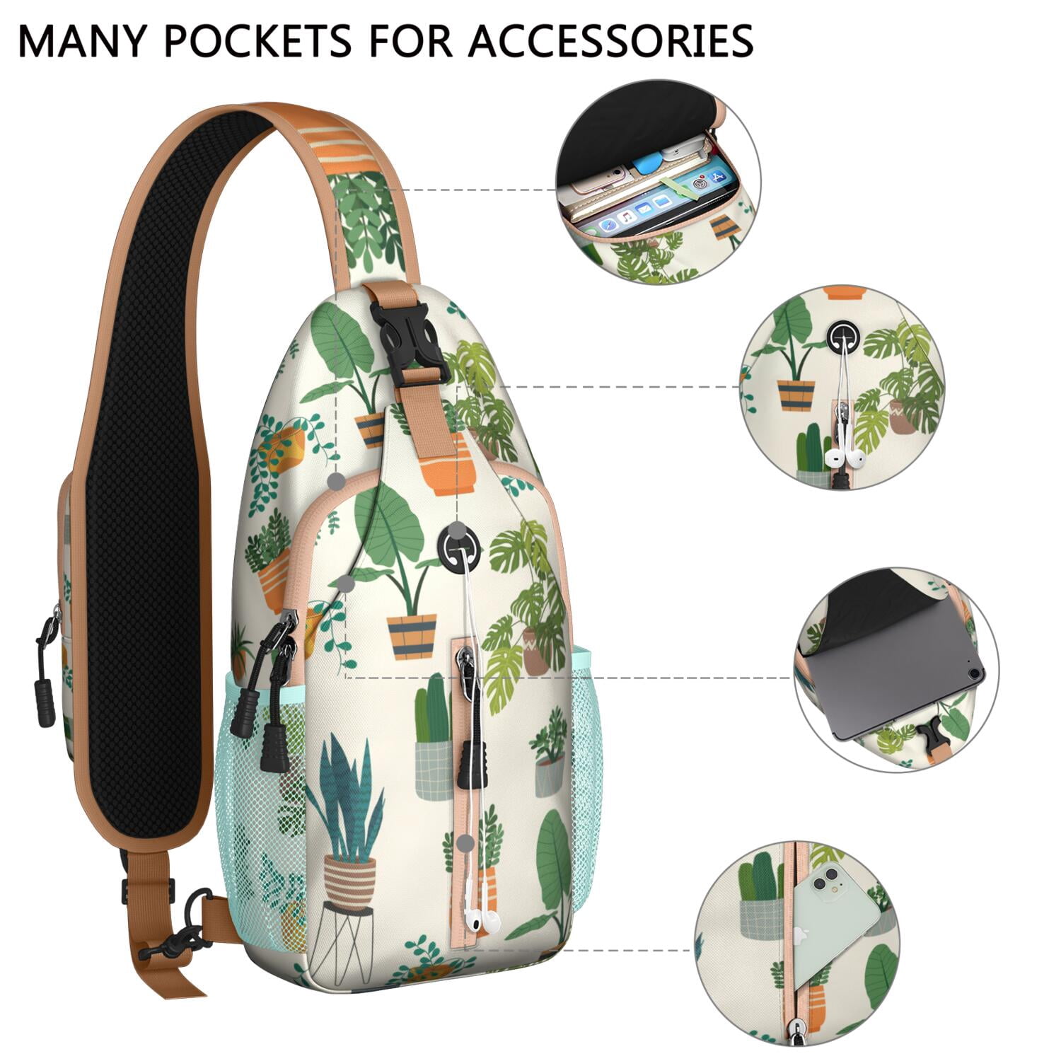 Tribal Folk Style Exotic Bohemian Outdoor Shoulder Bag for Women Men – Compact design, Outdoor-ready, Smooth-glide zippers – Ethnic Rustic Tribal Style Design for Travel, Hiking, Outdoor