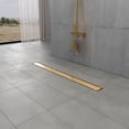 thumbnail image 2 of Kingston Brass BSF3227 Watercourse 32-Inch Stainless Steel Linear Shower Drain with Reversible Tile Insert and Flat Grate in Brushed Brass, 2 of 8