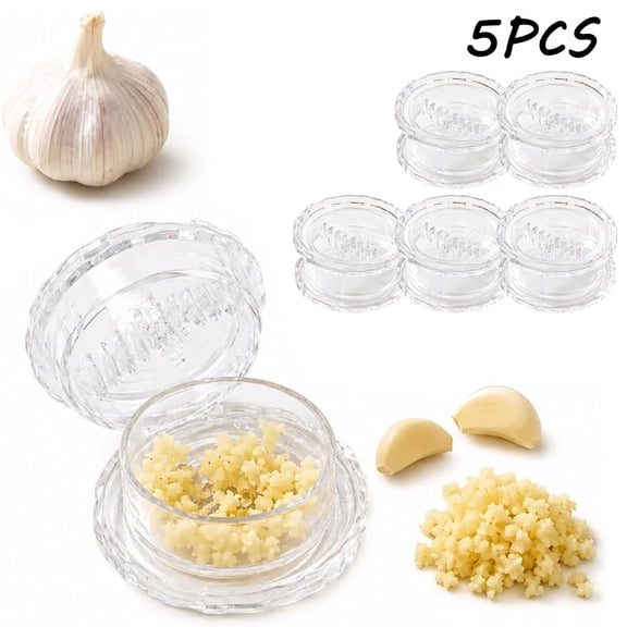 Manual Garlic Ginger Mincer Transparent Kitchen Tool, Multi-Function Herb Chopper Crusher, Compact Easy Clean Mincing Gadget