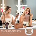 thumbnail image 5 of Bolsa de cosméticos marrón, bolsa de cosméticos de viaje de gran capacidad, con, 5 of 5