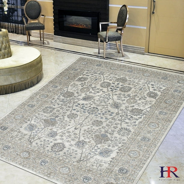 Cream/Gray/Ivory/BeigeFaded, Oriental Distressed Modern Vintage