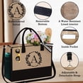 thumbnail image 4 of TINGN Initial Jute Tote Bag for Women Handmade Embroidery Personalized Monogrammed Tote Bag with Strap Gifts for Mothers Day Birthday Gifts for Mom Teacher Best Friends Bridal Shower Bridesmaid, 4 of 8