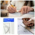 thumbnail image 6 of Uxcell 4pcs Triangular Ruler Set 15cm Plastic Metric Inch Ruler Geometric Protractor Triangle Ruler Engineering Scale, 6 of 6