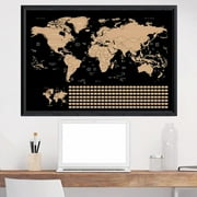 Scratch Off Large Travel Destination Tracker Gift World Map Poster 33X23 Inches