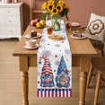 thumbnail image 2 of 4th of July Table Runner 72 Inches, Red Blue Gnomes Independence Day Stars Striped Bed Runner Dresser Scarves Tabletop for Indoor Outdoor Parties/Ceremony/Banquet, 14" x 72", 2 of 9
