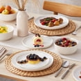 thumbnail image 2 of MALACASA Ceramic Dinnerware Set 18-Piece, Service for 6, Plates Bowls Set Dinner Plates Microwave Dishwasher Safe, White, Series MINA, 2 of 9