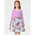 thumbnail image 3 of Lanbubble Girls 2 Piece Dress Set Sleeveless Bubble Dress with Cardigan & Side Pockets for Party Daily Wear Size 5-12Y, 3 of 7