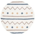 thumbnail image 2 of SAFAVIEH Calico Borko Abstract Polyester Shag Area Rug, Ivory/Taupe, 6'7" x 6'7" Round, 2 of 8