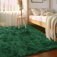thumbnail image 4 of Socofuz 4x6ft Dark Green Fluffy Rug, Soft Non-Slip Carpet for Living Room, Bedroom, Girls Kids Room, Nursery Home Decor, 4 of 10