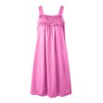 thumbnail image 4 of ZyeKqe Nightgown for Women Sleeveless Ruffled Bow Lightweight Loose Comfy Casual Loungewear Sleep Shirts Midi Dress, 4 of 7