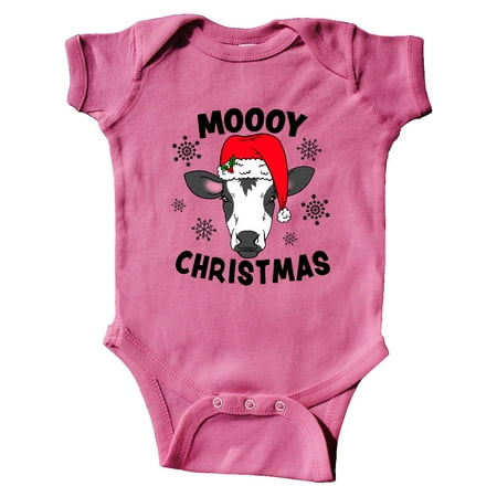 

Inktastic Moooy Christmas with Cute Holstein Cow and Snowflakes Gift Baby Boy or Baby Girl Bodysuit