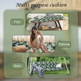 thumbnail image 3 of Outdoor Swing Cushions, Waterproof Thicken Porch Swing Cushions with Ties, 2-3 Seater Patio Swing Replacement Cushion for Backyard, Lawn and Garden（Palm-40*70in）, 3 of 6