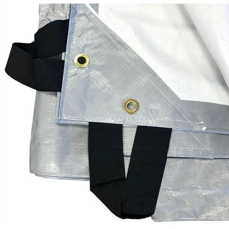 Moose Supply Heavy Duty Waterproof Hay Tarp Cover, 28' x 48