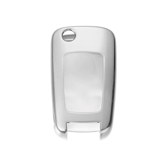 TPU Key Fob Cover Case for Chevrolet Impala 2014-2019 Trax 2013-2018 Key Fob Shell Protector Keyless Remote Smart Key Holder Silver Tone
