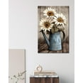 thumbnail image 2 of Rustic Farmhouse Wall Art Vintage White Sunflower Painting Wall Decor Wooden Background Canvas Print Country Sunflower Artwork for Bathroom Home Decor, 2 of 6