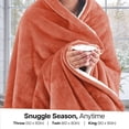 thumbnail image 5 of IR Imperial Rooms Sherpa Bed Blanket Soft Thick & Warm Fluffy Plush Winter Fleece Reversible Lightweight Throw (50x60) Rust, 5 of 7