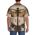 thumbnail image 3 of Naloa Vintage Dragonfly Artwork Men's Loose Fit Cuban Collar Short-Sleeve Shirt, Hawaiian Shirts, Mens Shirts Casual for Everyday Wear Outings-X-Large, 3 of 5