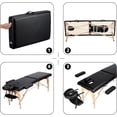 thumbnail image 5 of Yaheetech Massage Table Portable Lash Beds Spa Bed Massage Couch Foldable Spa Tables Adjustable 2 Fold with Non-Woven Bag 24 inch, Black, 5 of 9