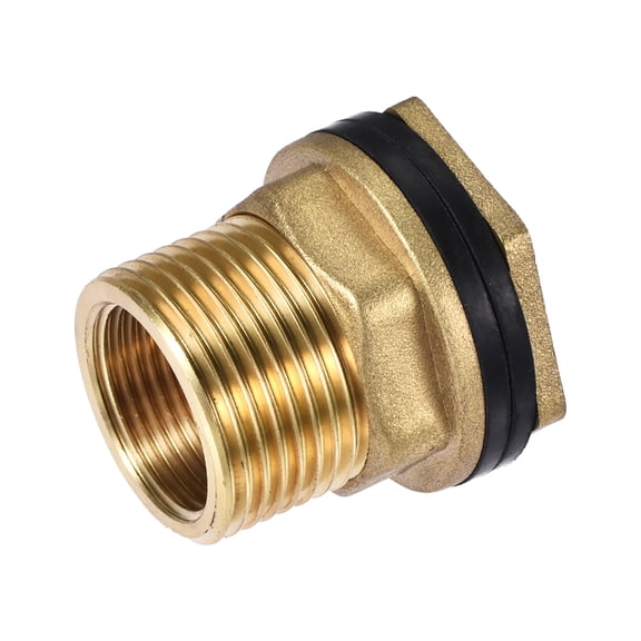 Uxcell G3/4 Female G1 Male Pipe Fitting Brass Bulkhead Fitting with Silicone Gasket