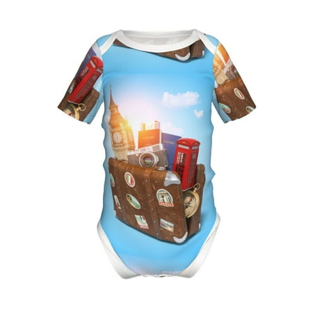 

Gaeub Trip to London Print Infant Climbing Onesie Toddler Outfit Newborn Baby Bodysuit Baby Boy Girl Clothes -12 Months