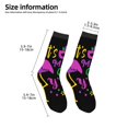 thumbnail image 2 of Honeii Mardi Gras with Flamingo Print Children's Colorful Socks,Unisex Kids and Toddlers' Cushioned Sock,Kids Athletic Crew Socks,for Everyday Wear and Sports, 2 of 5