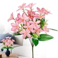 thumbnail image 3 of 1 Pcs Fake Lilies Bouquet, 12.9in Fake Lilies Bouquet, Realistic Multi-Branch Artificial Flowers for Home Decor, Spring Table Centerpiece, Gifts for Valentine's Day, Mother's Day, 3 of 9