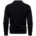 thumbnail image 4 of Dolkfu Solid Sweater Men Classic Fit Black Button Sweater Lapel Long Sleeve Stretch Mens Pullover XXXXL, 4 of 4