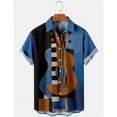 thumbnail image 1 of Men's Shirt Summer Hawaiian Shirt Pattern Print Fashion Music Notes Outdoor Street Short Sleeved Printed Clothing Designer Style, 1 of 5