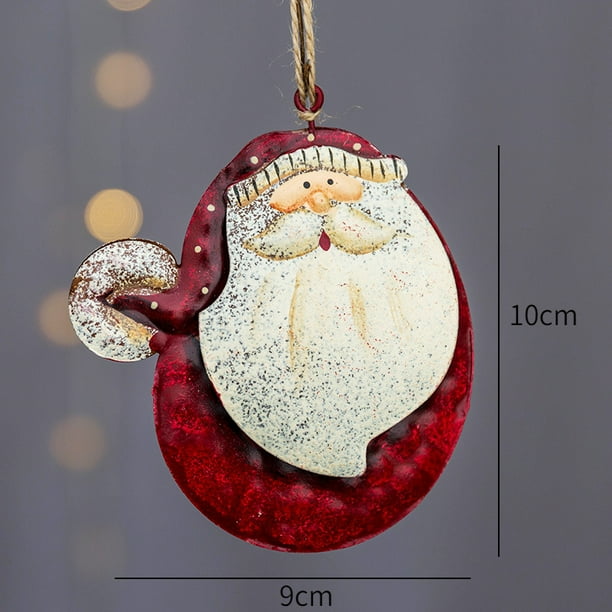 Handmade Painted Angel Santa Claus Snowman Iron Christmas Decors Hanging Pendants Xmas Tree Drop Ornaments Festival Supply Gifts