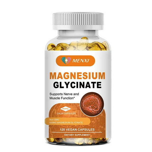 Menxi Magnesium Glycinate 400mg Supplement for Stress Relief Sleep Nerves and Muscles