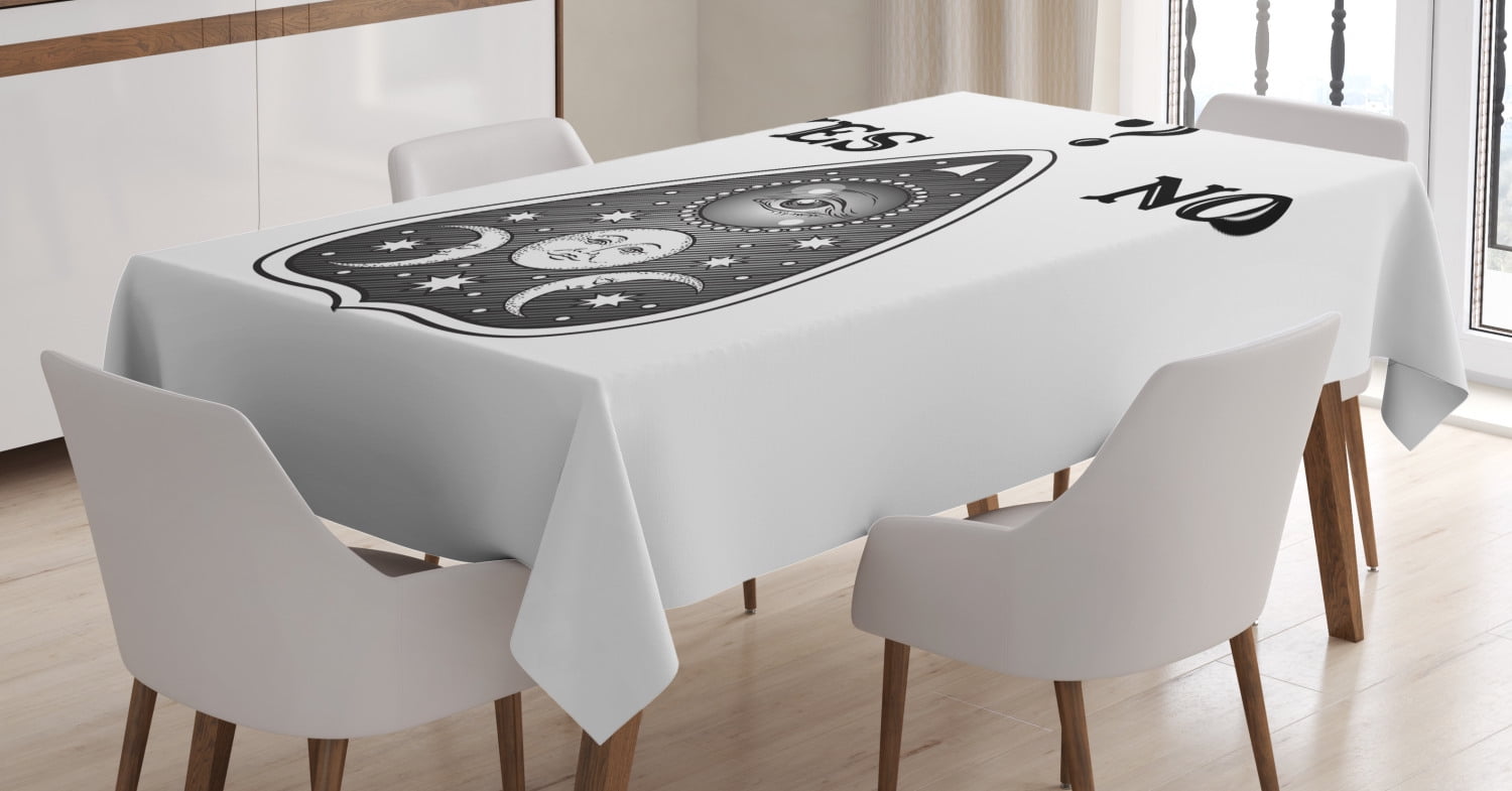 Ouija Board Tablecloth, Antique Style Mystifying Oracle Yes and No Text