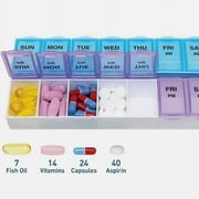 Large Pill Organizer 2 Times a Day, Weekly Pill Box 2 Per Day, AM PM Pill Case, Pill Container 7 Day, Vitamin Case Twice a Day