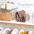 thumbnail image 2 of Plastic Food Storage 2 Pack Clear Container Bin with Handles for Organizing Kitchen, Pantry, Refrigerator, Freezer, Pantry, Cabinet, Closet, Bathroom. 10”x6”x5”, 2 of 5