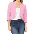 thumbnail image 1 of Vedolay Women's 2023 Jackets Womens Casual Long Sleeve Open Front Lapel Collar Work Office Blazer Jacket,Pink XXL, 1 of 4