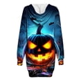 thumbnail image 6 of Taqqpue Halloween Print Hoodie Dress for Women Ghost Pumpkin Witch Mini Dresses Halloween Costumes Long Sleeve Cosplay Halloween Party Dress with Pockets, 6 of 7