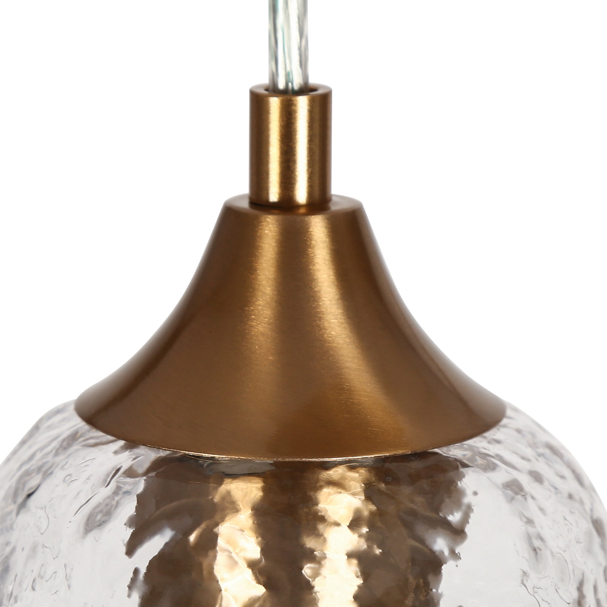 LNC 3-Light Gold Modern/Contemporary Art Glass Bell LED Pendant Light, For Kitchen Island