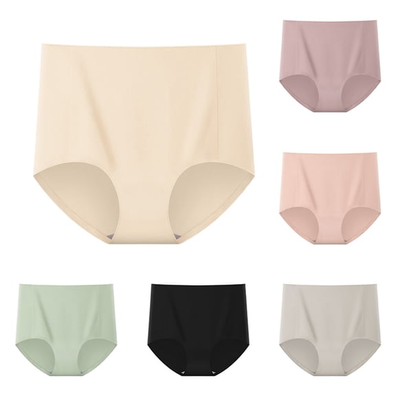 CAIXIA Tummy Control Underwear for Women No Panty Line Panties for Women Tummy Control Elastic Mid Waist Invisibles Briefs Bikini Panty