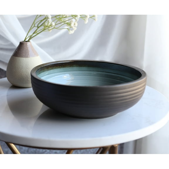 Pack Of 5 Ceramic Zen Blue Large Dinner Soup Noodles Donburi Rice Bowls 42oz