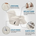 thumbnail image 7 of PrimeBeau Velvet Plush Recliner Slipcover with Footrest, Ivory, 7 of 7