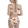 thumbnail image 3 of Fotbe Forest Squirrel Nuts Women's High Waisted Bikini Tankini Sets Two Piece Bathing Suits High Cut Scoop Neck Swimsuit-Medium, 3 of 8