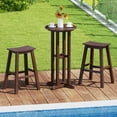 thumbnail image 2 of Harmijoy 21.5" Round Bar Table, Patio HDPE Bar Height Dining Table w/ Slatted Tabletop, Outdoor All-Weather High-Top Bistro Table for Poolside, Backyard, Balcony, 2 of 8