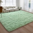 thumbnail image 4 of Homore Cute Fluffy Velvet Carpet Soft Washable Area Rugs for Bedroom/ Living Room Decoration, 5' x 8' Mustard Green, 4 of 7