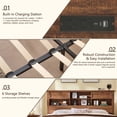 thumbnail image 6 of KeyWhat Farmhouse King Size Bed Frame with 54" Tall Storage Bookcase Headboard, Wood Platform Bed Frame with 2 Drawers, No Box Spring Needed, Reclaimed Barnwood, 6 of 6