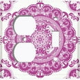 thumbnail image 6 of Metal Light Switch Plate Cover Mandala Pink White Flower Tile Pattern MDL065, 6 of 16