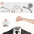 thumbnail image 2 of EasyPAG Velvet Hangers 100 Pack, Premium Clothes Hangers Non-Slip Felt Hangers, Sturdy Hangers Heavy Duty Coat Hangers, Durable Suit Hangers, Space Saving No Hanger Mark Rotating Hook, Grey, 2 of 7